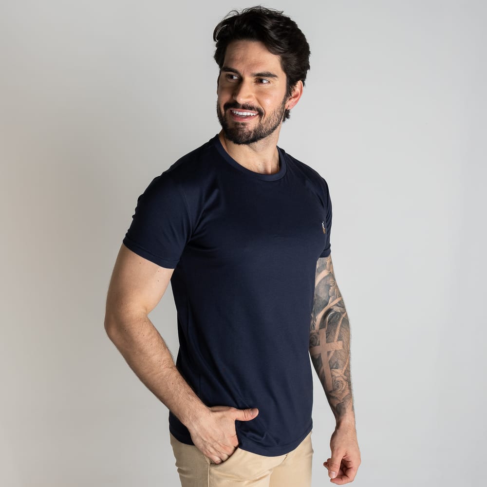 Camiseta Basica Azul Oscuro Rain - Norva Select