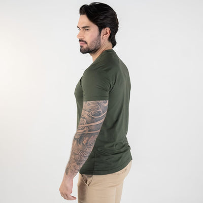 Camiseta Basica Verde Militar Clasica - Norva Select