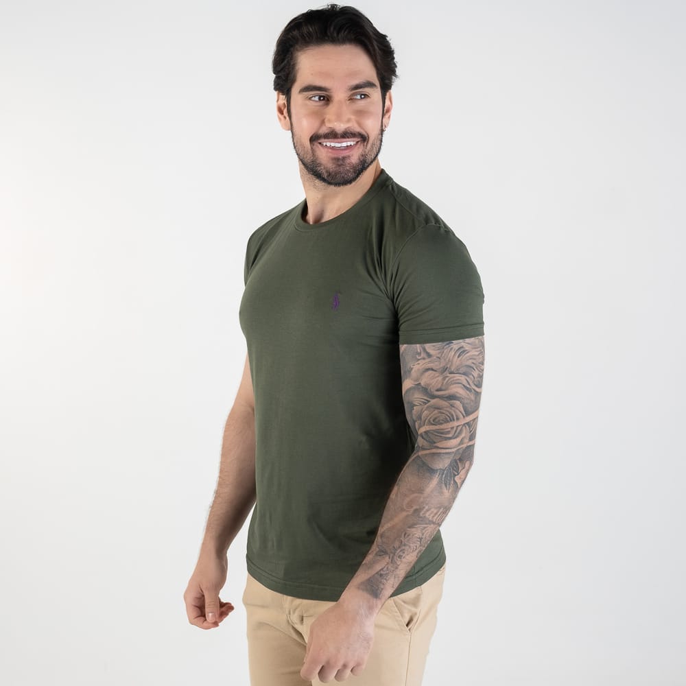 Camiseta Basica Verde Militar Clasica - Norva Select