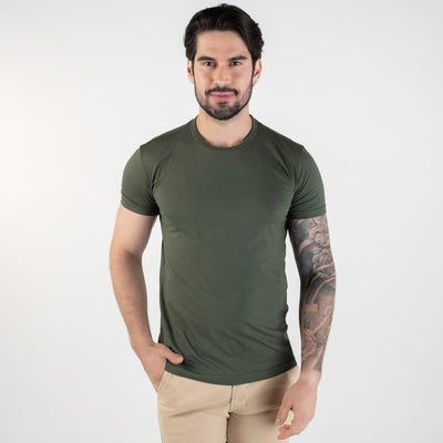 Camiseta Basica Verde Militar Clasica - Norva Select