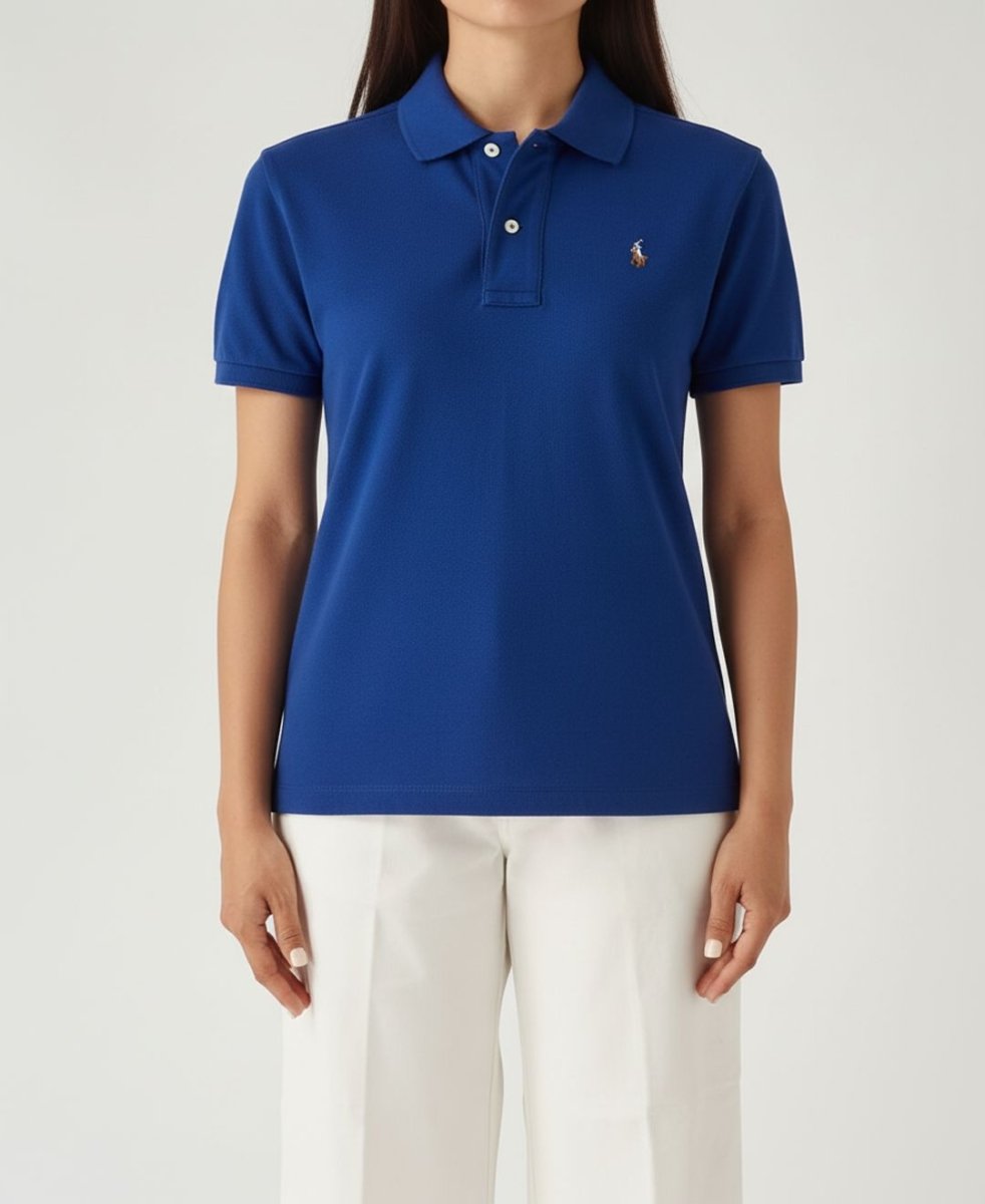 Camiseta Polo Pique Mujer Azul Rey - Norva Select