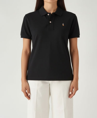 Camiseta Polo Pique Mujer Negra - Norva Select