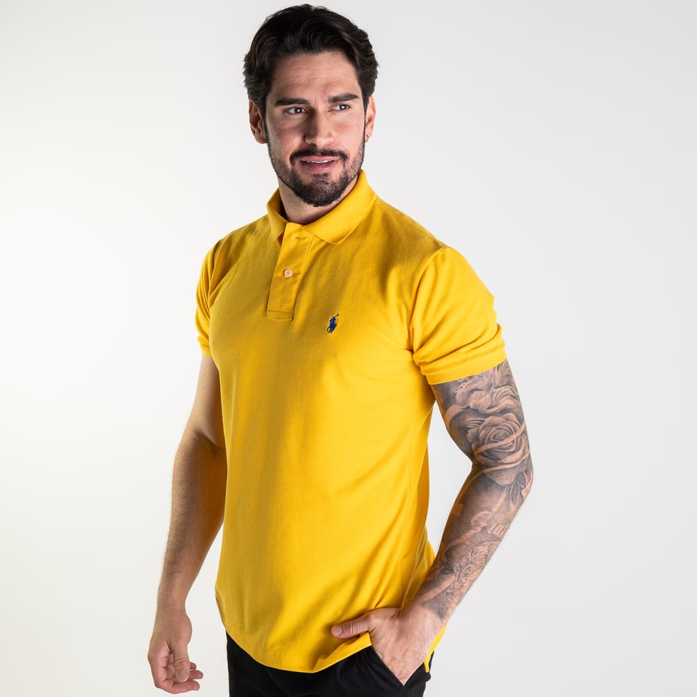 Camiseta Tipo Polo Amarilla Clasica - Norva Select