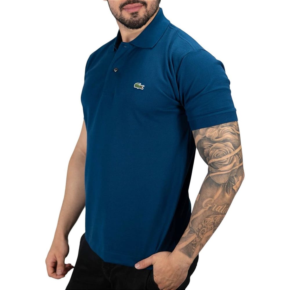 Camiseta Tipo Polo Azul Oscuro LC - Norva Select