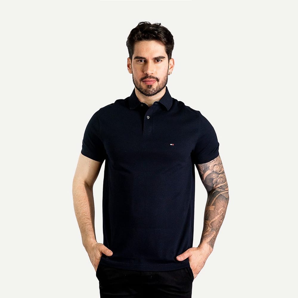 Camiseta Tipo Polo Azul oscuro TM - Norva Select