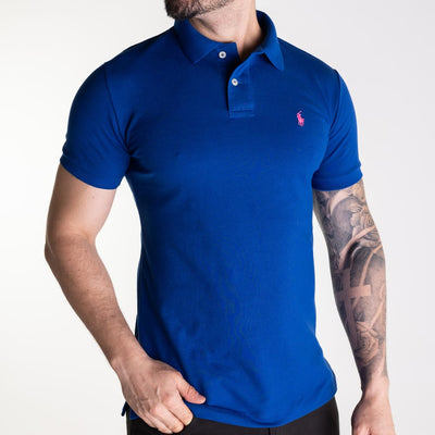 Camiseta Tipo Polo Azul Rey Clasica - Norva Select