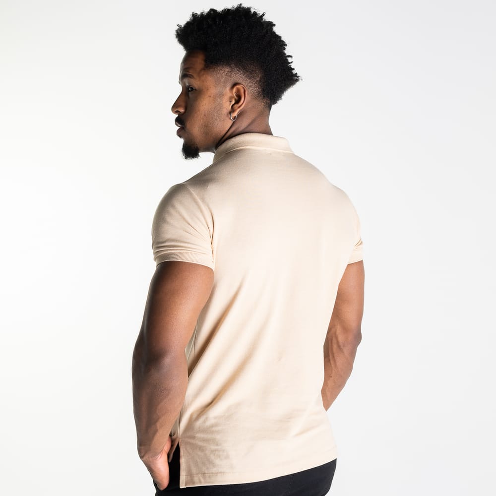 Camiseta Tipo Polo Beige Clasica - Norva Select