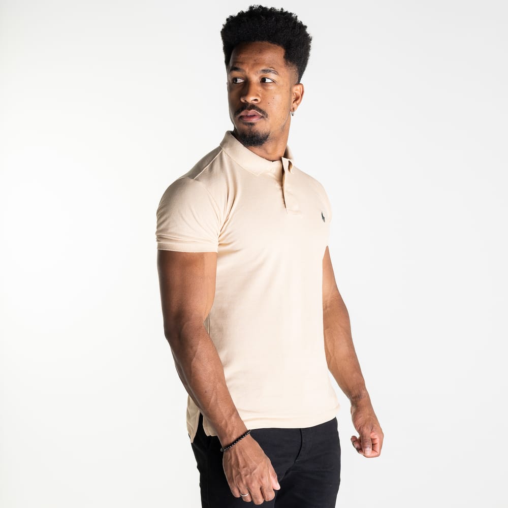 Camiseta Tipo Polo Beige Clasica - Norva Select