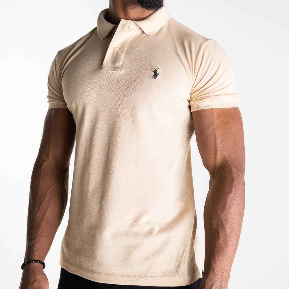 Camiseta Tipo Polo Beige Clasica - Norva Select