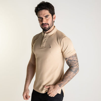 Camiseta Tipo Polo Beige Rain - Norva Select