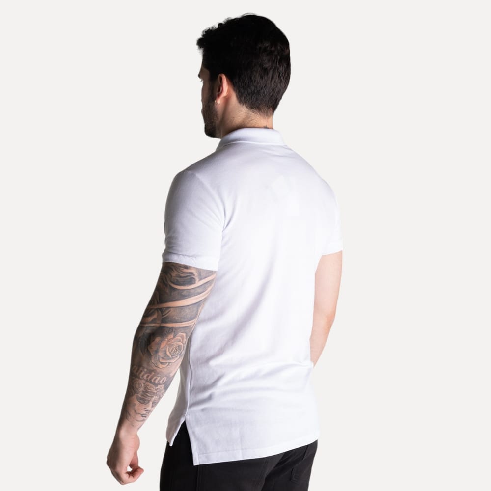 Camiseta Tipo Polo Blanca Clasica - Norva Select