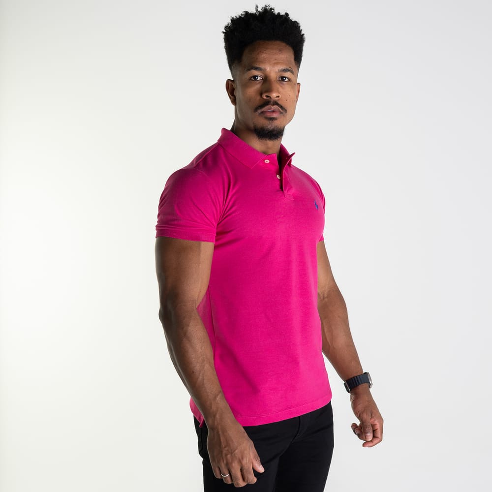 Camiseta Tipo Polo Fucsia Clasica - Norva Select