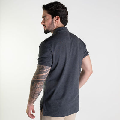 Camiseta Tipo Polo Gris Raton Clasica - Norva Select
