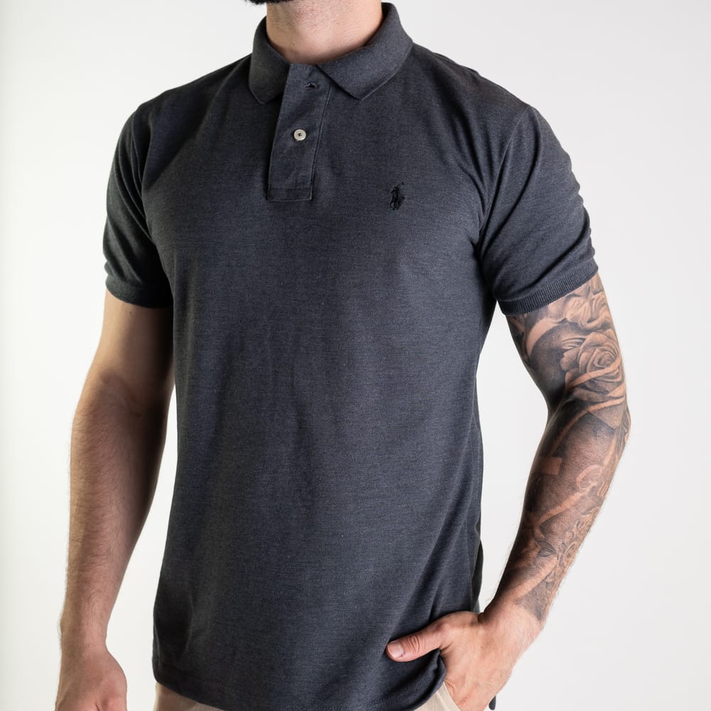 Camiseta Tipo Polo Gris Raton Clasica - Norva Select