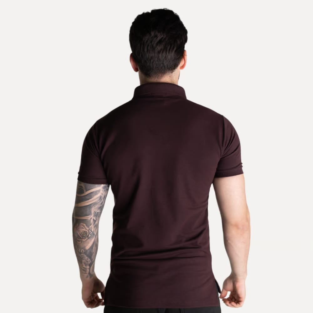 Camiseta Tipo Polo Marron Clasica - Norva Select