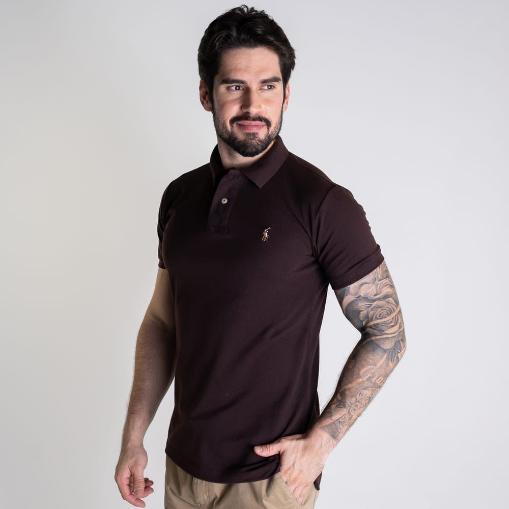 Camiseta Tipo Polo Marron Rain - Norva Select