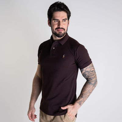 Camiseta Tipo Polo Marron Rain - Norva Select
