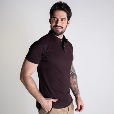 Camiseta Tipo Polo Marron Rain - Norva Select
