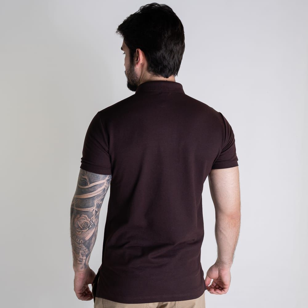 Camiseta Tipo Polo Marron Rain - Norva Select