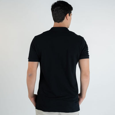 Camiseta Tipo Polo Negra Clasica - Norva Select