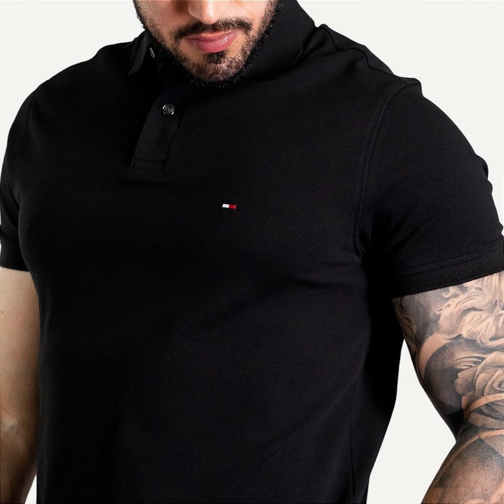 Camiseta Tipo Polo Negra TM - Norva Select