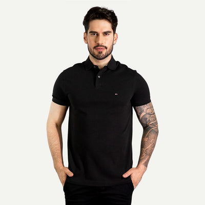 Camiseta Tipo Polo Negra TM - Norva Select