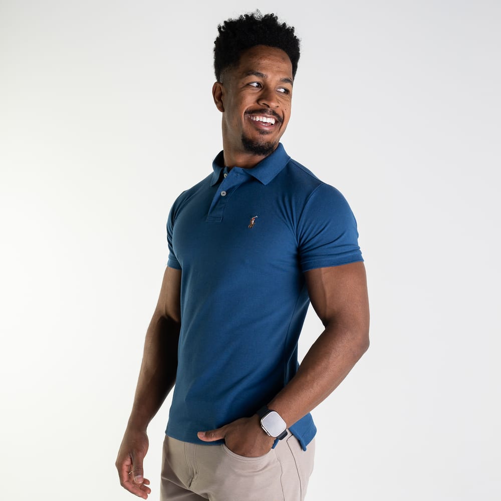 Camiseta Tipo Polo Petroleo Rain - Norva Select