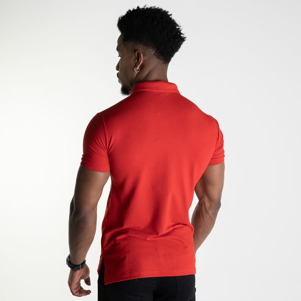 Camiseta Tipo Polo Roja Rain - Norva Select