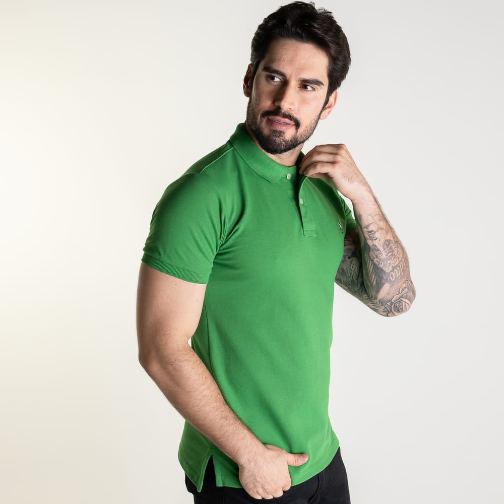 Camiseta Tipo Polo Verde Brasil Rain - Norva Select