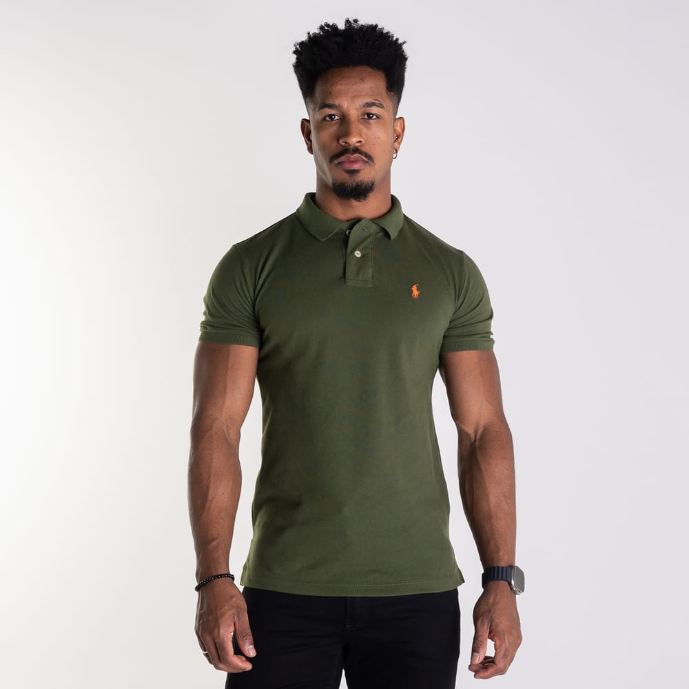 Camiseta Tipo Polo Verde Militar Clasica - Norva Select
