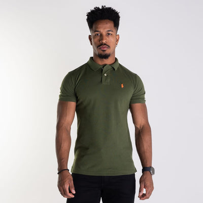 Camiseta Tipo Polo Verde Militar Clasica - Norva Select