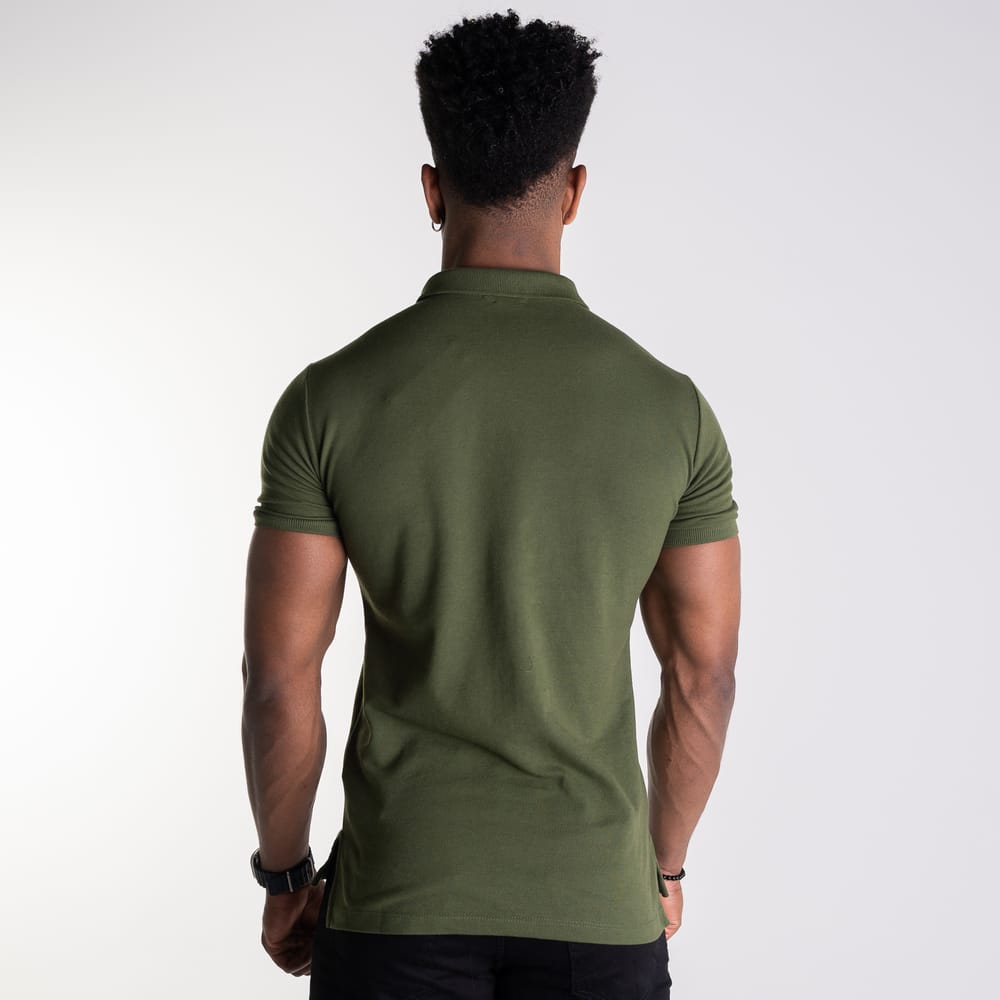 Camiseta Tipo Polo Verde Militar Clasica - Norva Select
