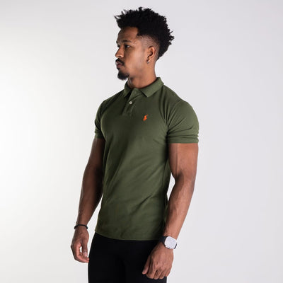 Camiseta Tipo Polo Verde Militar Clasica - Norva Select