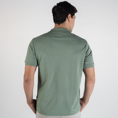 Camiseta Tipo Polo Verde Oliva LC - Norva Select