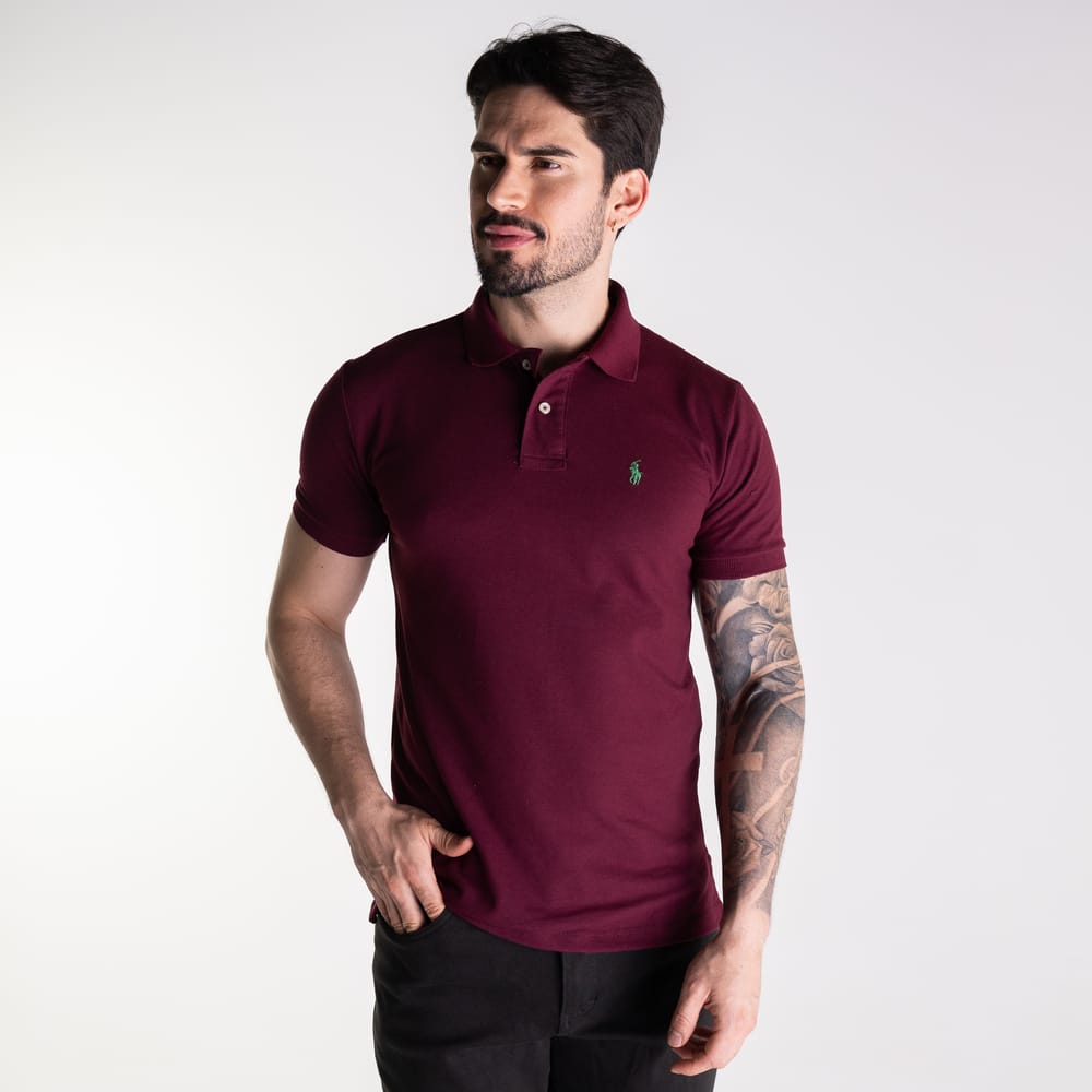 Camiseta Tipo Polo Vinotinto Clasica - Norva Select
