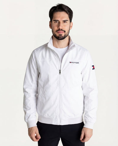 Chaqueta Cortavientos Hombre Blanca Clásica - Norva Select