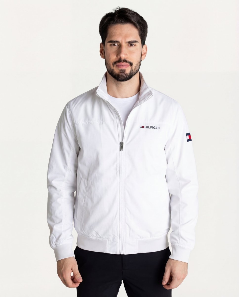 Chaqueta Cortavientos Hombre Blanca Clásica - Norva Select