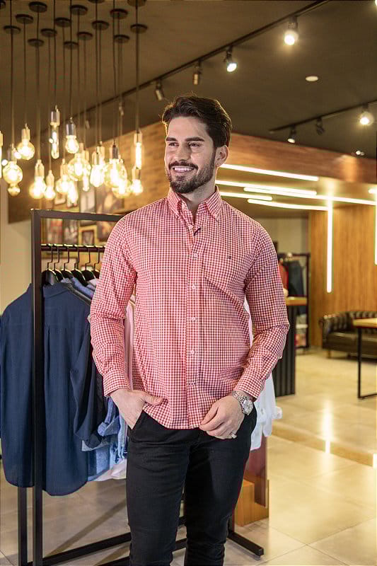Camisa Hombre Roja a Cuadros TM