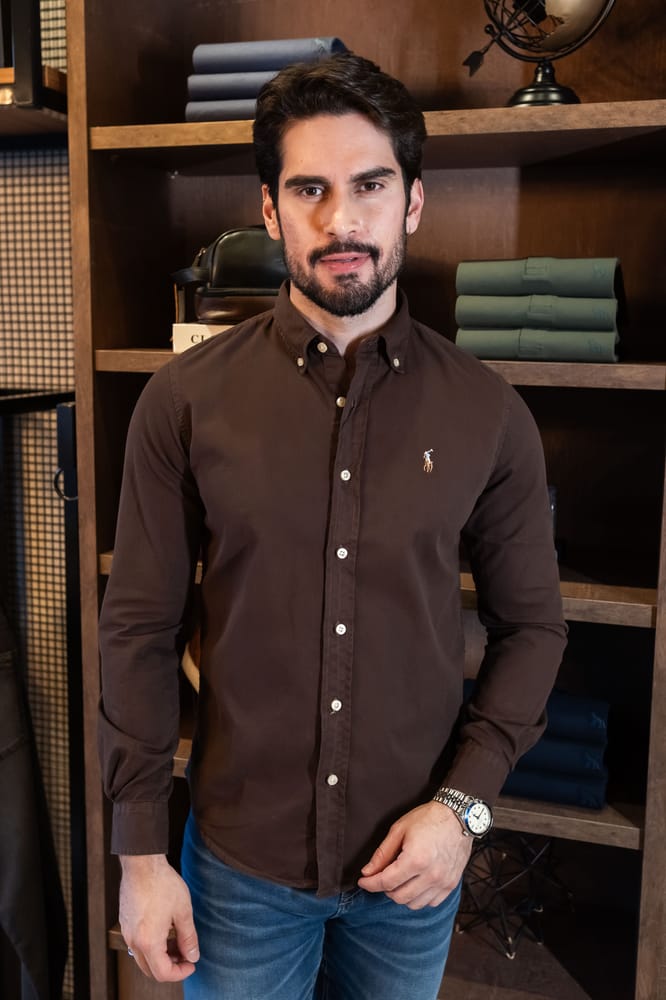 Camisa Hombre Marron Rain