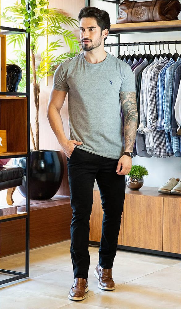 Camiseta Basica Gris Clasica