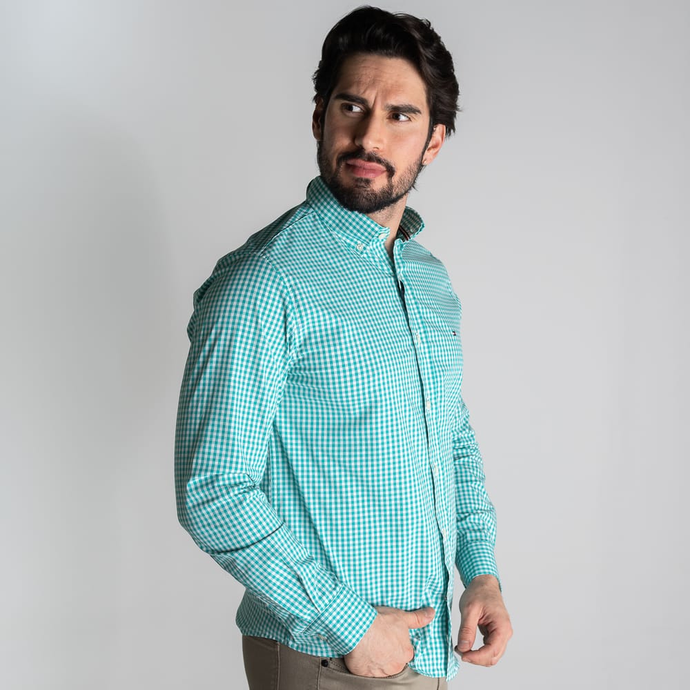 Camisa Hombre Aguamarina a Cuadros TM