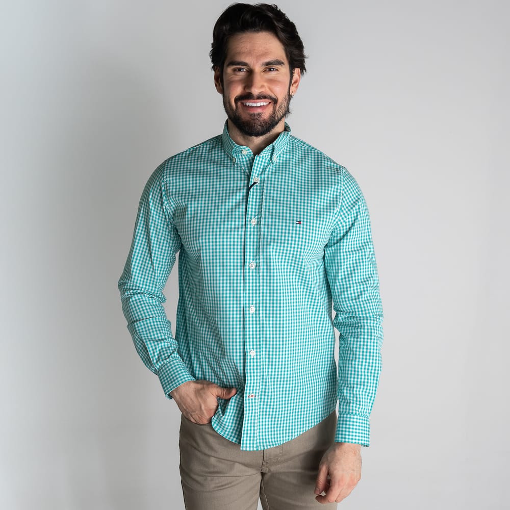 Camisa Hombre Aguamarina a Cuadros TM