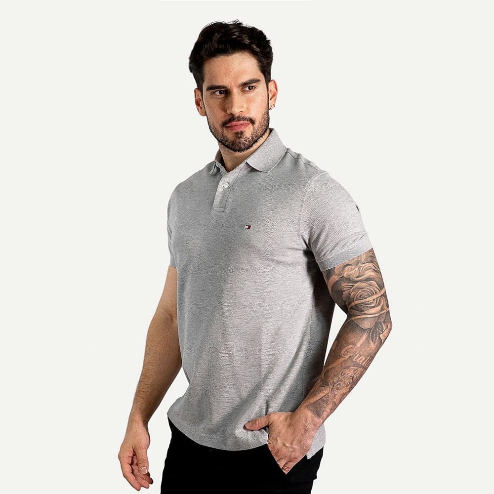 Camiseta Tipo Polo Gris TM