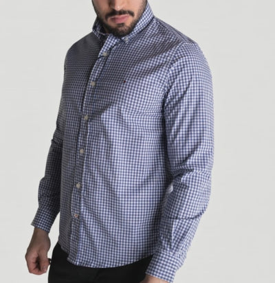 Camisa Hombre Oscura a Cuadros TM