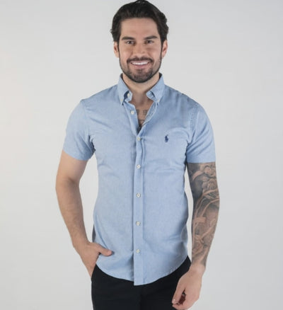 Camisa Hombre Marino Manga Corta Clasica