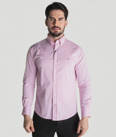 Camisa Hombre Rosada a Cuadros TM