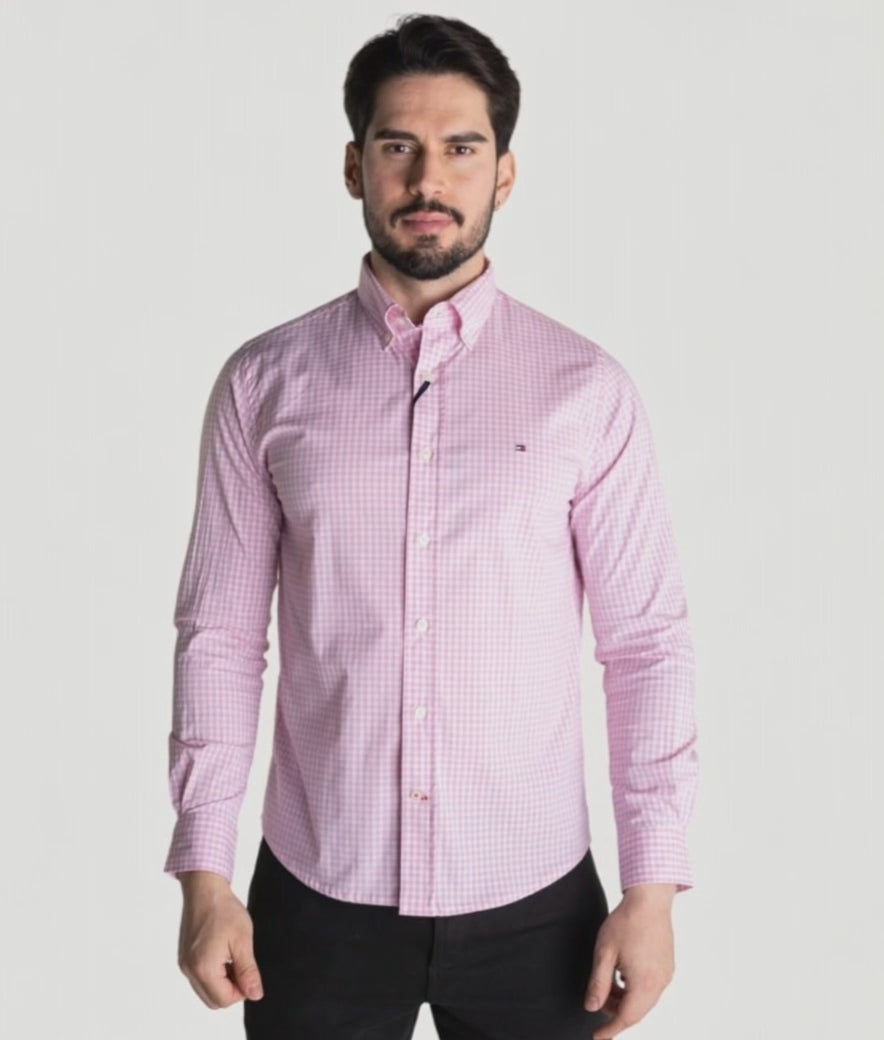 Camisa Hombre Rosada a Cuadros TM