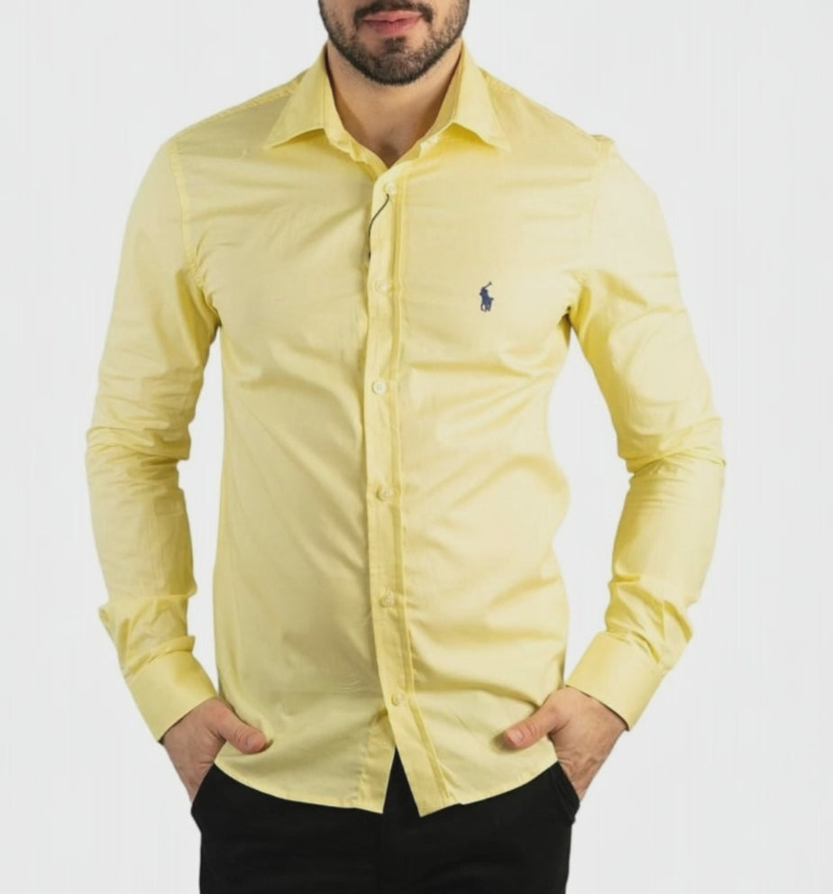 Camisa Hombre Amarilla Clásica