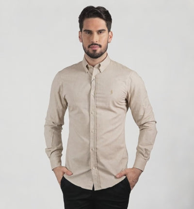 Camisa Hombre Clasica Beige