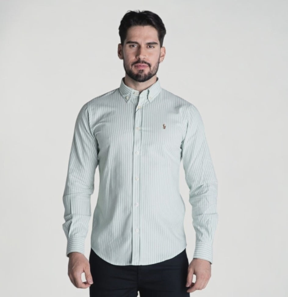 Camisa Hombre Rayas Verdes